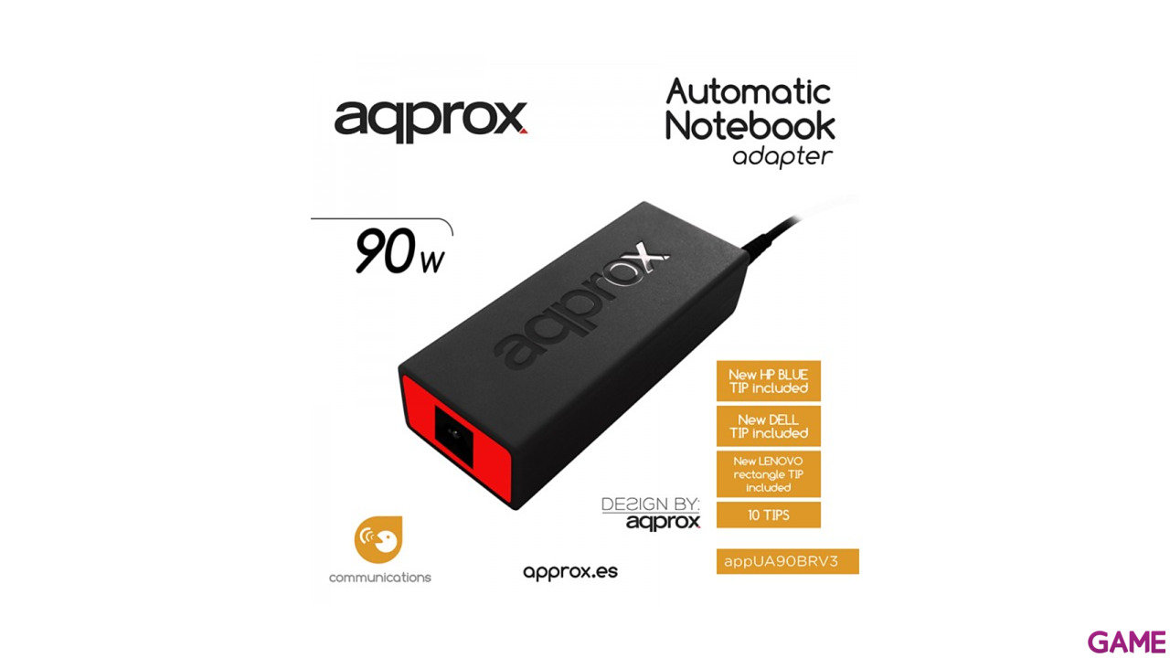 Approx A90BRV4 - Adaptador portátil universal 90W-4
