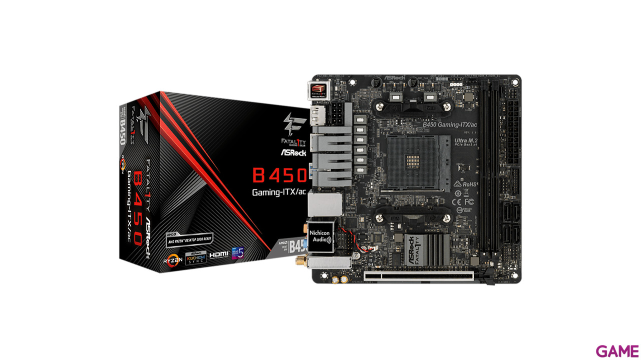 ASRock Fatal1ty B450 Gaming-ITX/ac AM4 Mini ATX - Placa Base-0