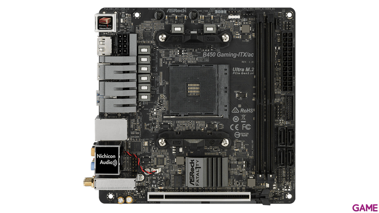 ASRock Fatal1ty B450 Gaming-ITX/ac AM4 Mini ATX - Placa Base-1