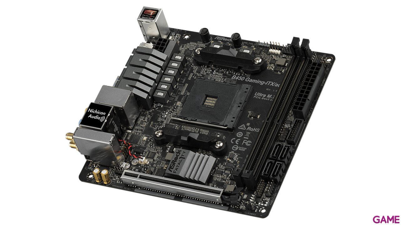 ASRock Fatal1ty B450 Gaming-ITX/ac AM4 Mini ATX - Placa Base-2