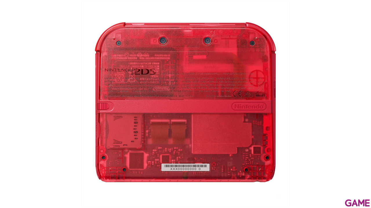 Nintendo 2DS Transparente Rojo + Pokemon Rojo (Preinstalado)-1