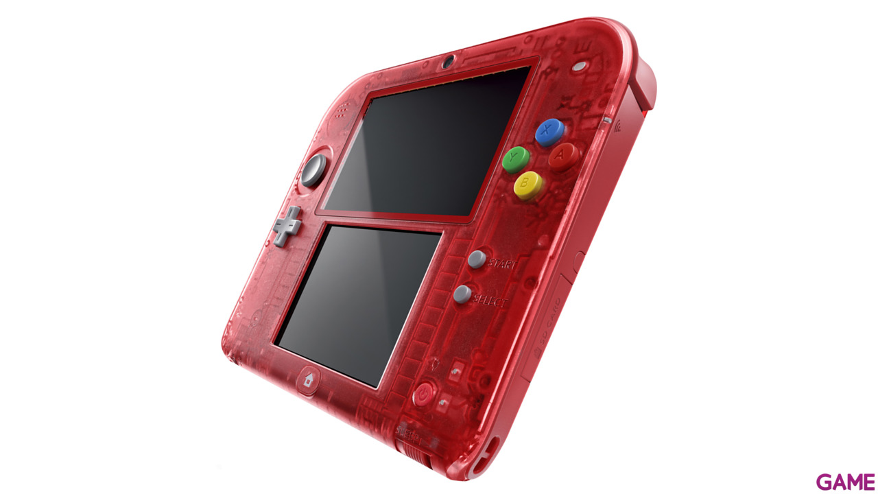 Nintendo 2DS Transparente Rojo + Pokemon Rojo (Preinstalado)-6
