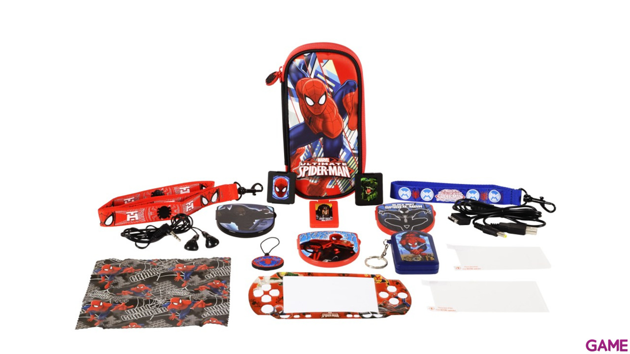 Kit Accesorios 16 en 1 Ultimate Spiderman PSP/PSV-2