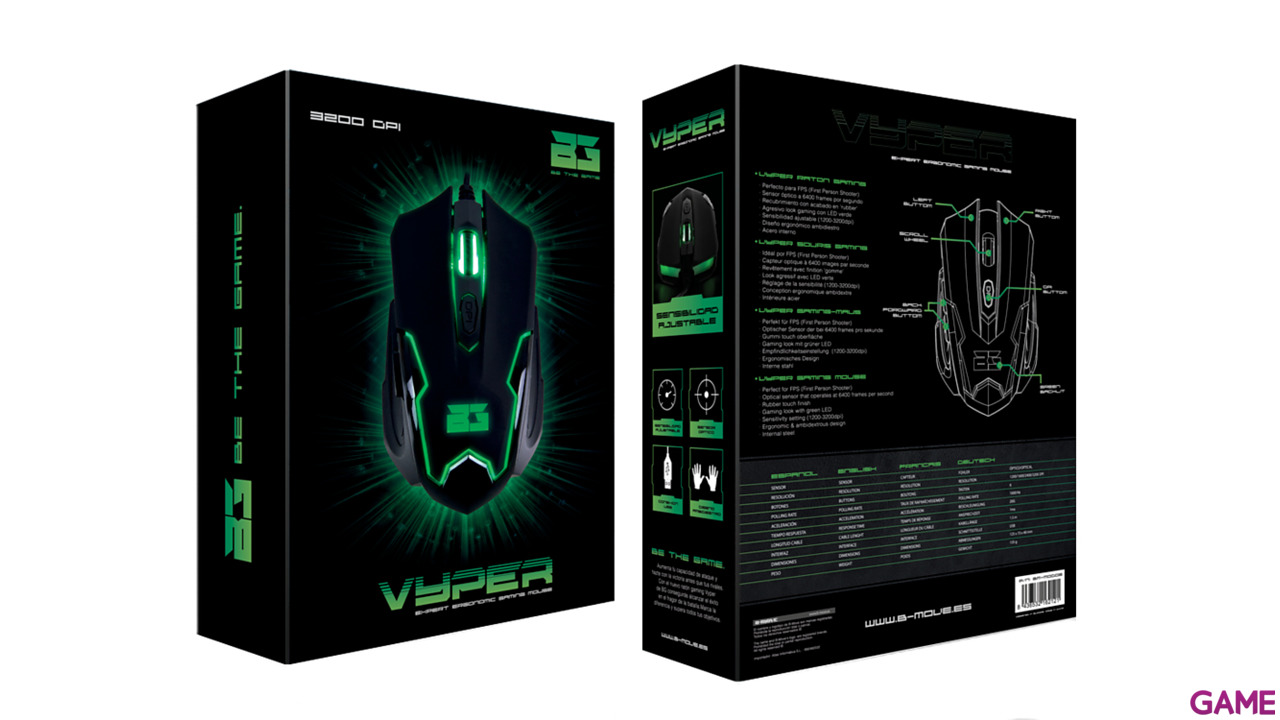 Bg-Gaming Vyper 3200Dpi Led Verde-7
